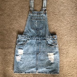 Jean skirt overalls